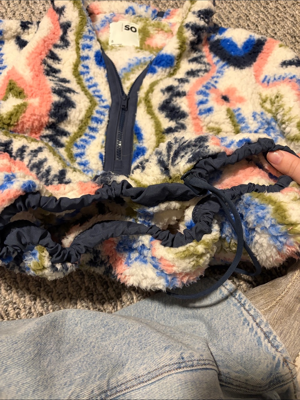 Multi Color Fuzzy Sweater - Picture 4 of 6